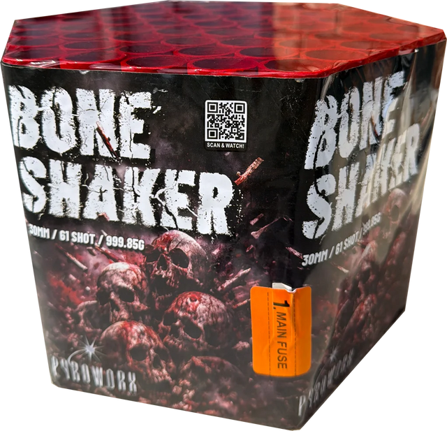 Boneshaker 61-shot cake firework by Pyroworx