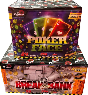 Break The Bank & Poker Face firework bundle by Primed Pyrotechnics