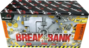 Break The Bank 50-shot F2 cake firework by Primed Pyrotechnics