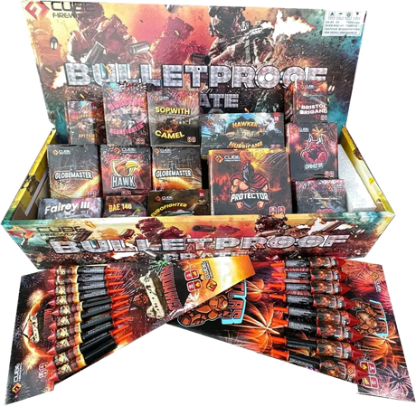 Bulletproof 32-piece F3 complete display crate by Cube Fireworks