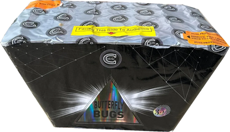 Butterfly Bugs 35-shot fanned F2 cake firework by Celtic