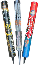 Candle Trio 876-shot Roman candle bundle: Bazinga, Gauntlet and Gatling Gun