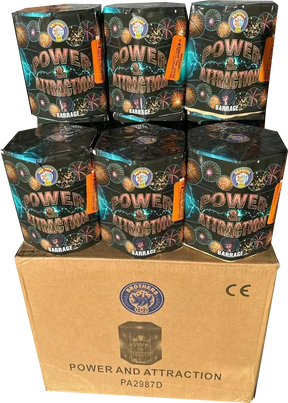 12x Power & Attraction cake case, Brothers Pyrotechnics, 1.3G F2