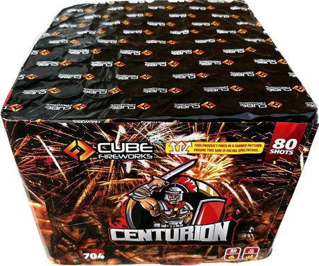 Centurion 80-shot fanned F3 cake firework by Cube Fireworks