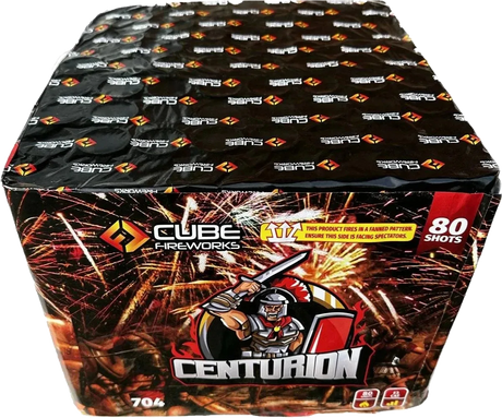 Centurion 80-shot fanned F3 cake firework by Cube Fireworks