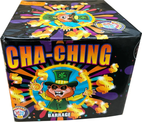 Cha Ching 49-shot F3 cake firework by Brothers Pyrotechnics