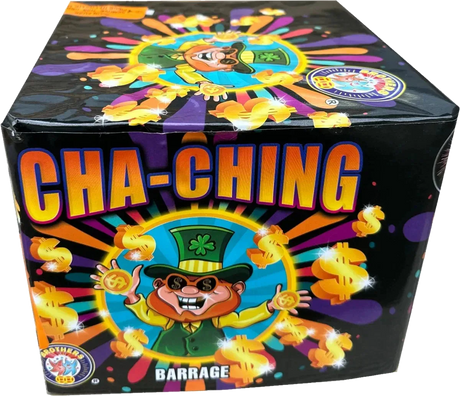 Cha Ching 49-shot F3 cake firework by Brothers Pyrotechnics
