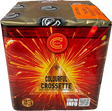 Colourful Crossette 25-shot low-noise F2 cake firework by Celtic