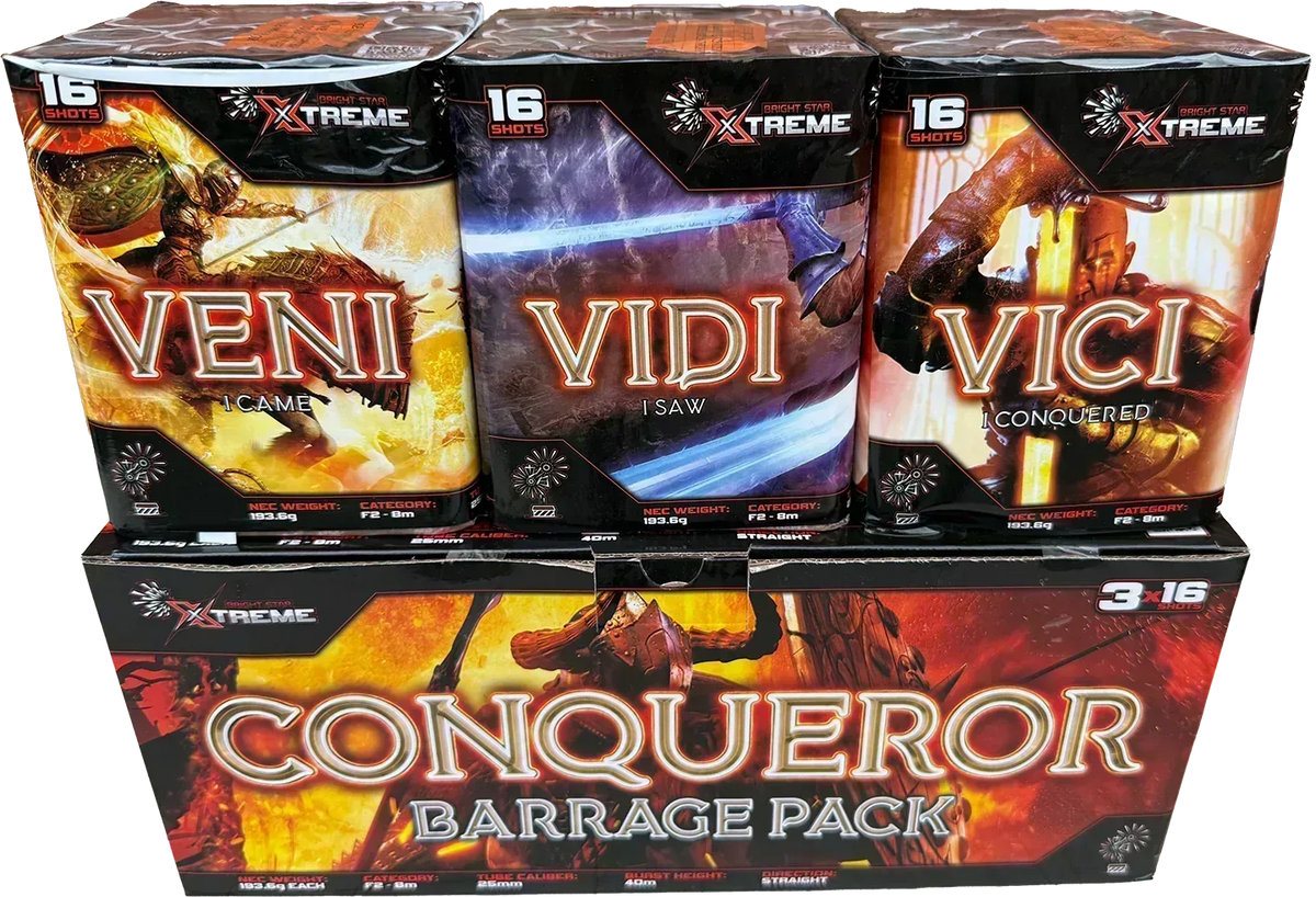 Conqueror Pack | 3-Cake Display – Galactic Fireworks