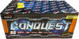Conquest 90-shot fanned F2 cake firework by Primed Pyrotechnics