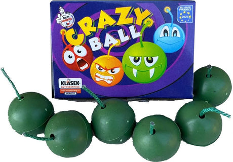 Crazy Balls 6-pack F1 novelty crackling fireworks by Klasek