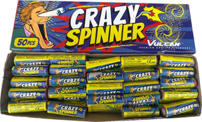 Crazy Spinners by Vulcan Fireworks, 50-pack of F1 ground spinner fireworks for back-garden displays