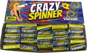 Crazy Spinners by Vulcan Fireworks, 50-pack of F1 ground spinner fireworks for back-garden displays
