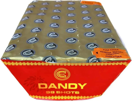Dandy 98-shot fanned low-noise F3 cake firework by Celtic