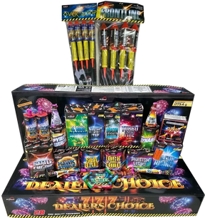 Dealers Choice 28-piece F3 firework selection box by Primed Pyrotechnics