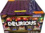 Delirious 83-shot fanned F3 cake firework by Vivid