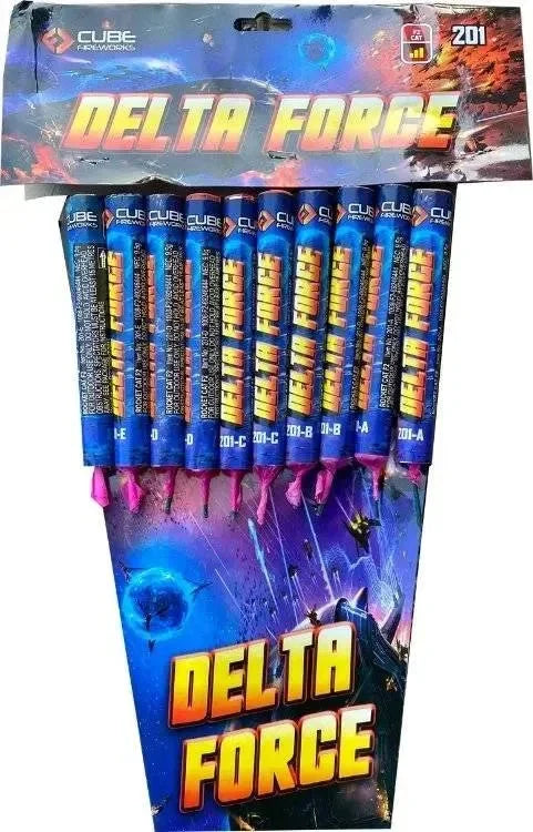 Delta Force 10-pack F2 garden rockets by Cube Fireworks