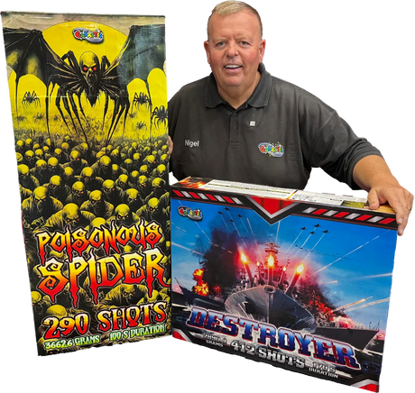 Destroyer & Poisonous Spider firework bundle by Galactic Fireworks