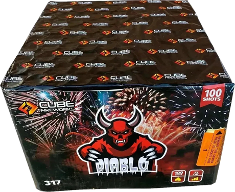 Diablo 100-shot F3 cake firework by Cube Fireworks