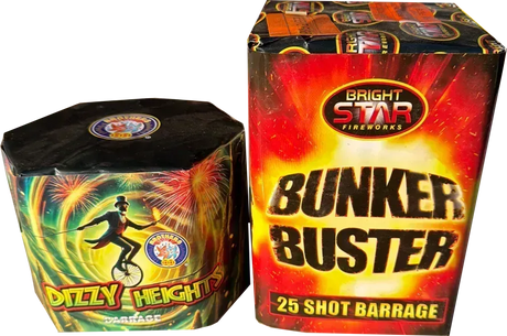 Dizzy Heights & Bunker Buster firework bundle by Mixed