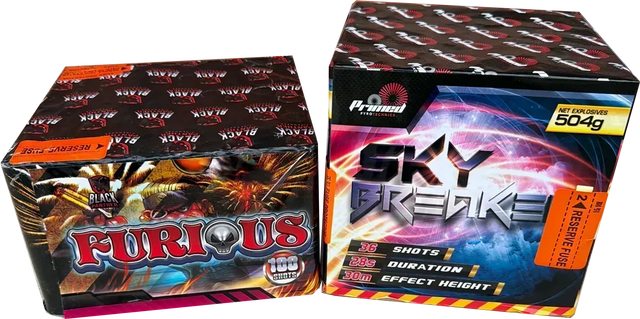 Sky Breaker & Furious firework bundle by Galactic Fireworks