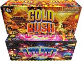 Gold Rush and Vivid compound firework barrage bundle by Galactic Fireworks