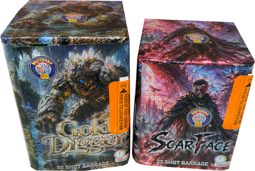 Scarface & Gold Digger firework bundle by Brothers Pyrotechnics