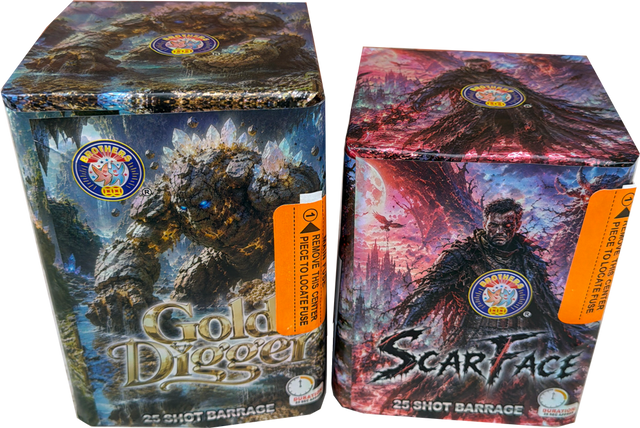 Scarface & Gold Digger firework bundle by Brothers Pyrotechnics