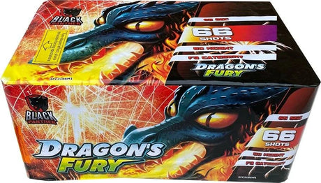 Dragons Fury 66-shot F3 cake firework by Black Panther