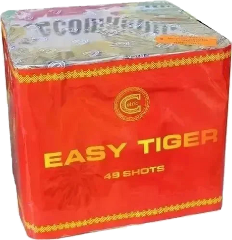 Easy Tiger 49-shot low-noise F3 cake firework by Celtic