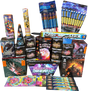 Electrifying Pack complete display, all twenty fireworks, rockets and sparklers