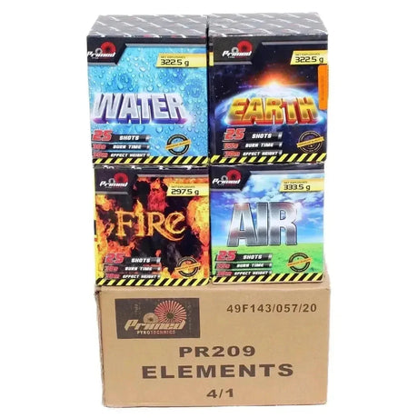 Elements 4-cake F3 cake pack firework by Primed Pyrotechnics