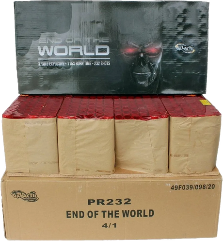 End Of The World 200-shot fanned F3 compound firework by Galactic Fireworks