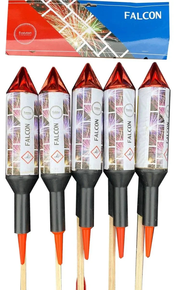 Falcons 5-pack F3 rockets by Evo Fireworks