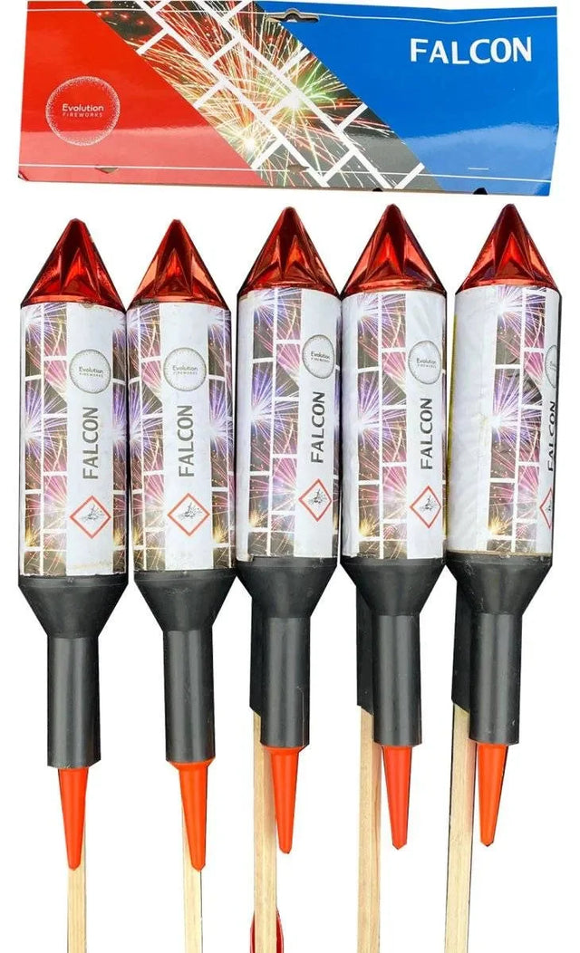 Falcons 5-pack F3 rockets by Evo Fireworks
