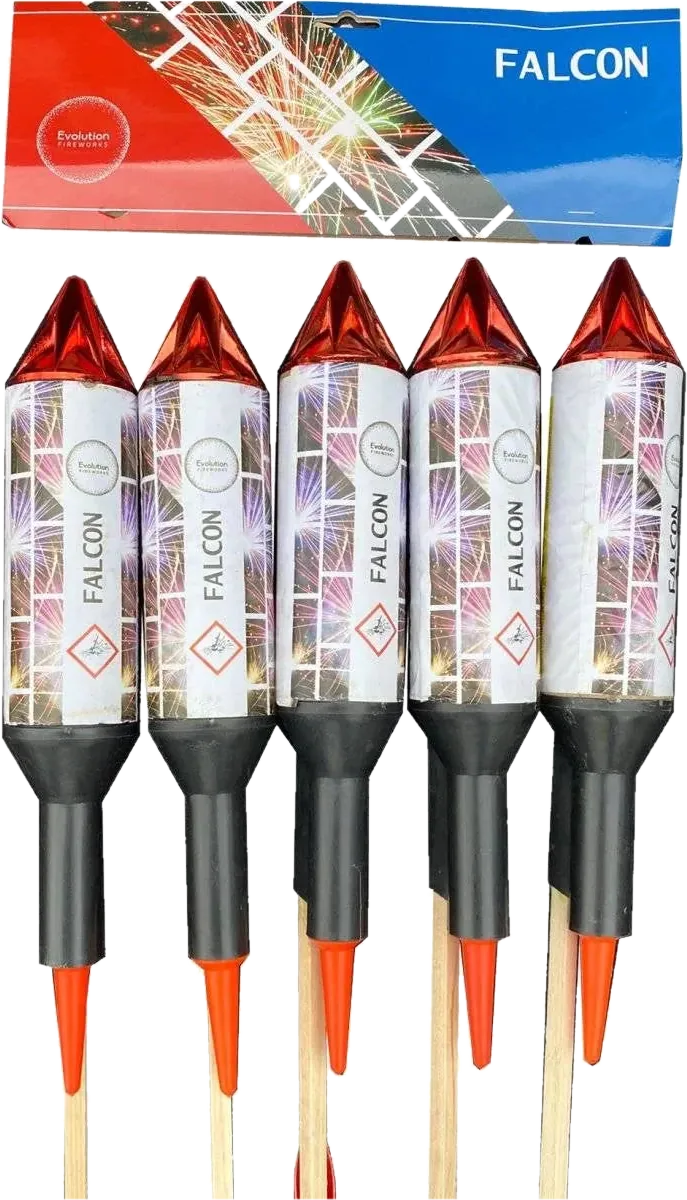 Falcons 5-pack F3 rockets by Evo Fireworks