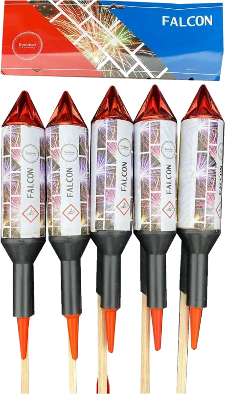 Falcons 5-pack F3 rockets by Evo Fireworks