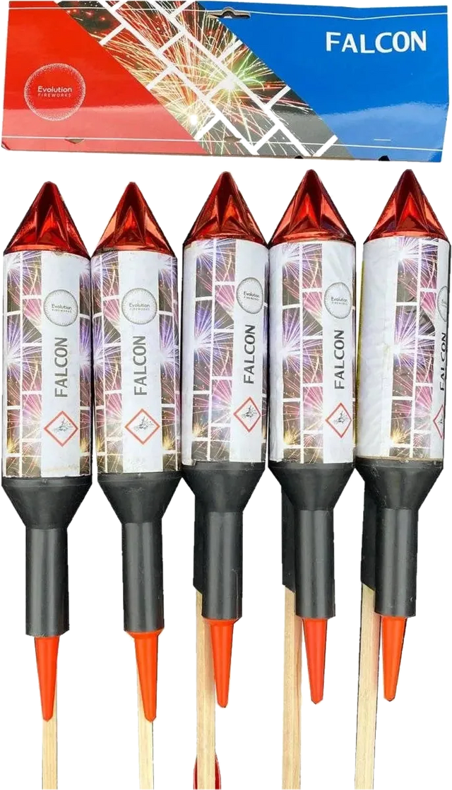Falcons 5-pack F3 rockets by Evo Fireworks