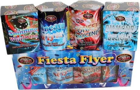 Fiesta Flyer 76-shot F3 daytime barrage pack by Bright Star