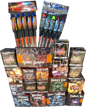 Firestorm Pack 48-piece complete display firework pack by Galactic Fireworks