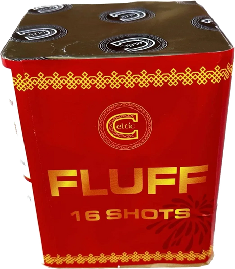 Fluff 16-shot low-noise F2 cake firework by Celtic