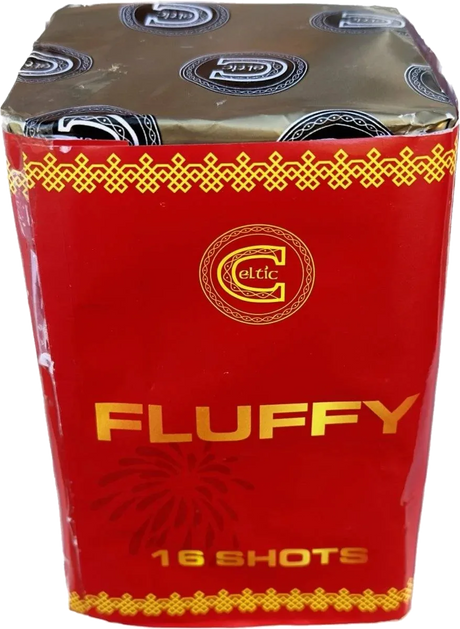 Fluffy 16-shot low-noise F2 cake firework by Celtic
