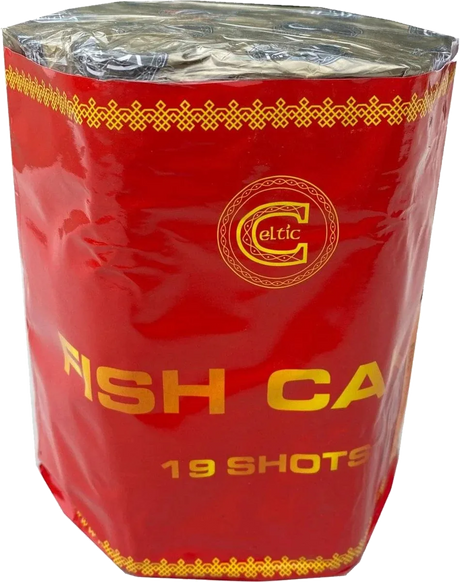 Flying Fish 19-shot F2 cake firework by Celtic