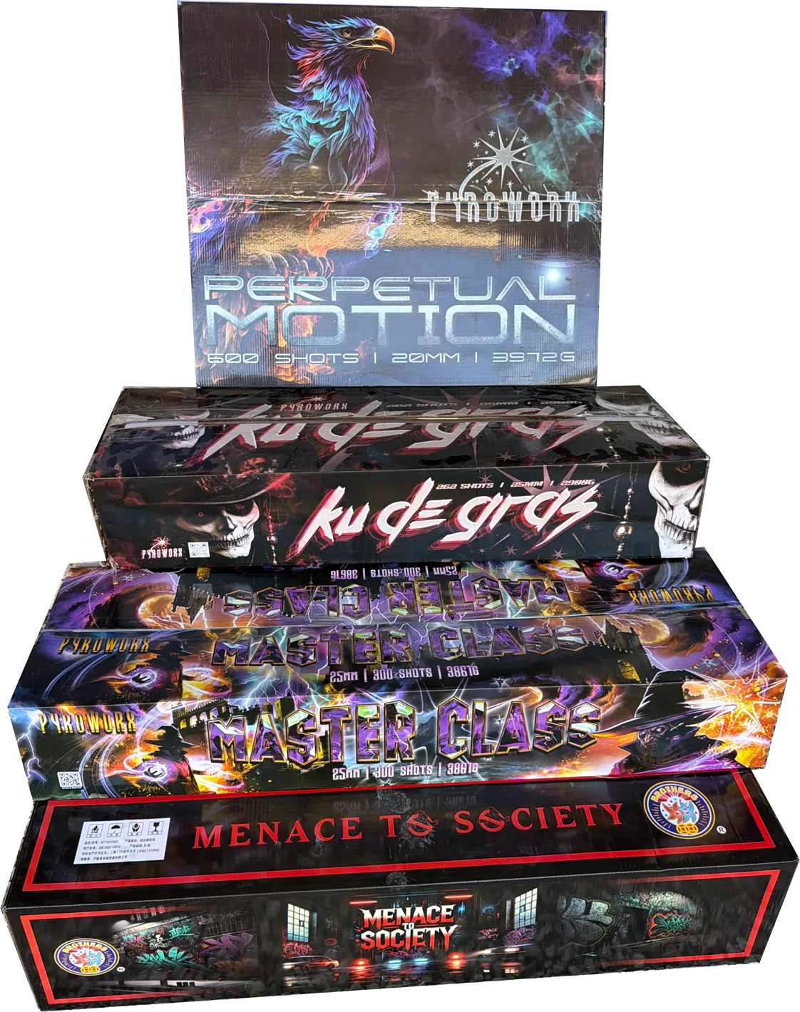 Four Horsemen four-compound complete display firework pack by Galactic Fireworks