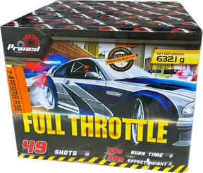 Full Throttle 49-shot F3 cake firework by Primed Pyrotechnics