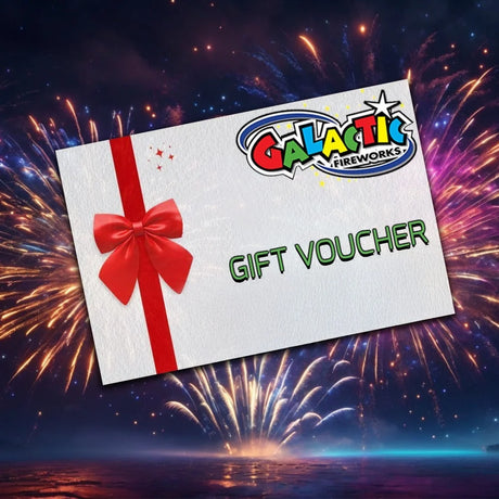 Galactic Fireworks gift card, delivered by email