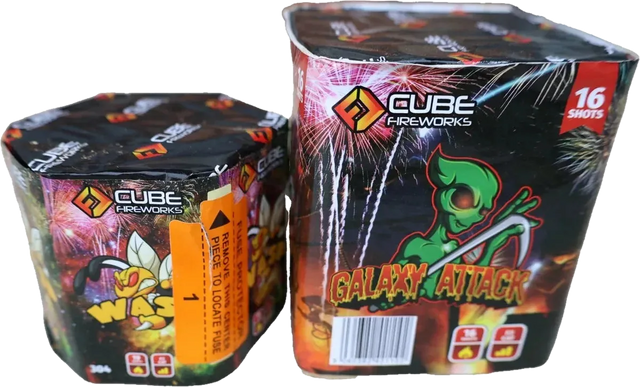 Galaxy Attack and Wasp two-cake F2 deal by Cube Fireworks