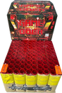 Game Over 100-shot finale compound firework by Pyroworx, shown out of box