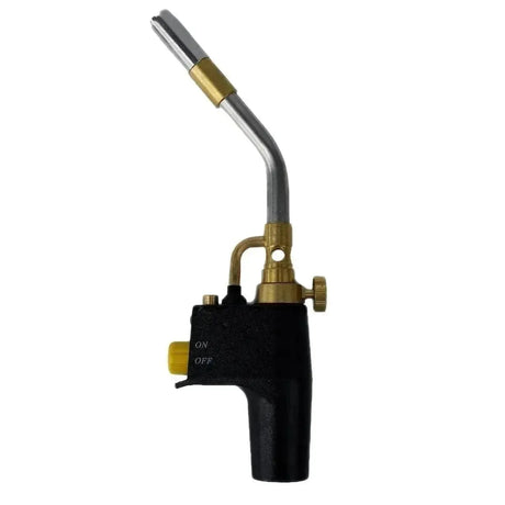 Gas Blow Torch with brass nozzle and black handle, ideal for quickly and safely lighting fireworks. Compact firing equipment for professional use.