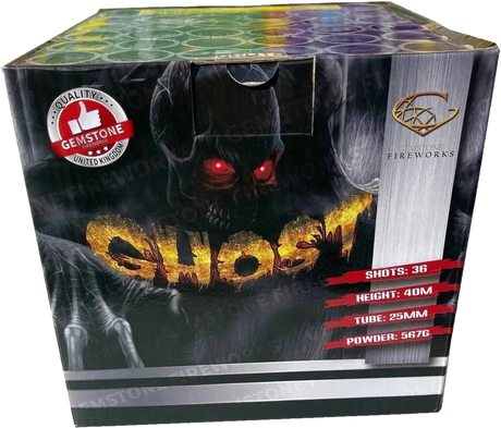Ghost 36-shot F3 cake firework by Gemstone